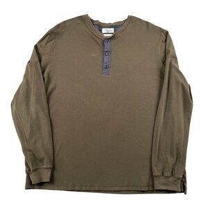 3:1 Phillip Lim Long Sleeve Henley Shirt Mens XL Olive 20th Anniversary Collecti